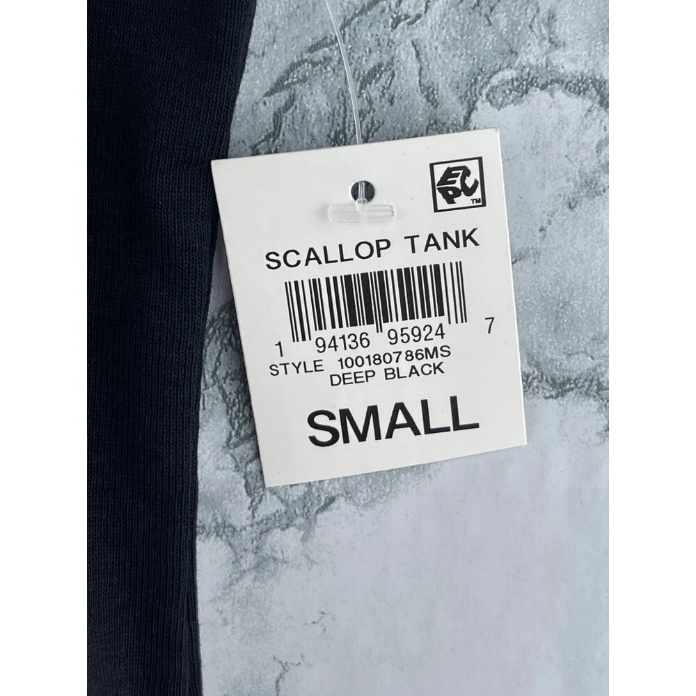 Style & Co. Womens Small Scallop Lace Trim Tank Top Deep Black - Picture 8 of 9